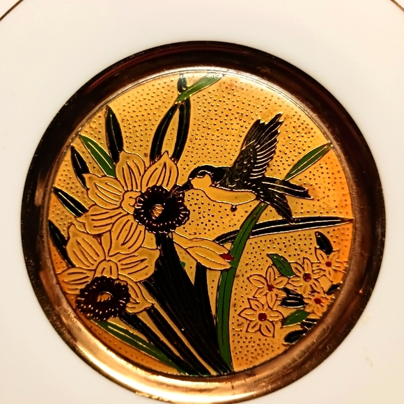 The Art of Cloisonne 24k Gold Edged Vintage saucer - Picture 2 of 3